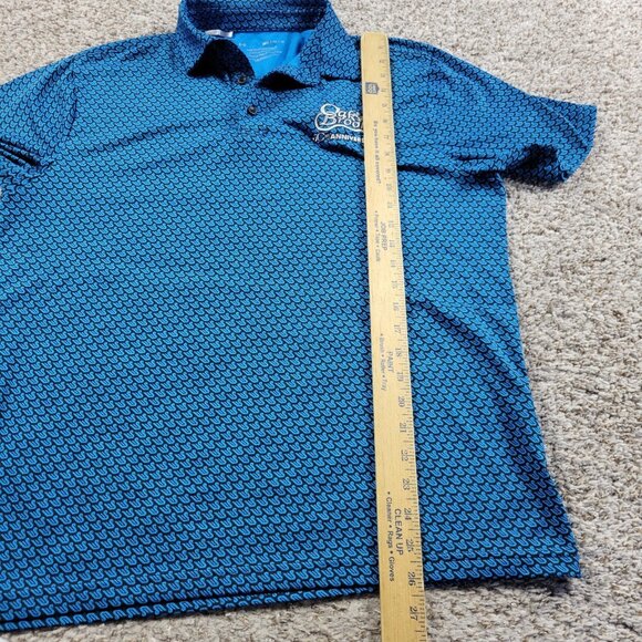 Under Armour Polo Shirt Mens Medium Blue Performance Golf Geometric Playoff FLAW - Picture 5 of 9